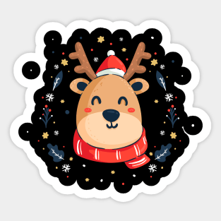 Ugly Reindeer Christmas Sweatshirt Sticker